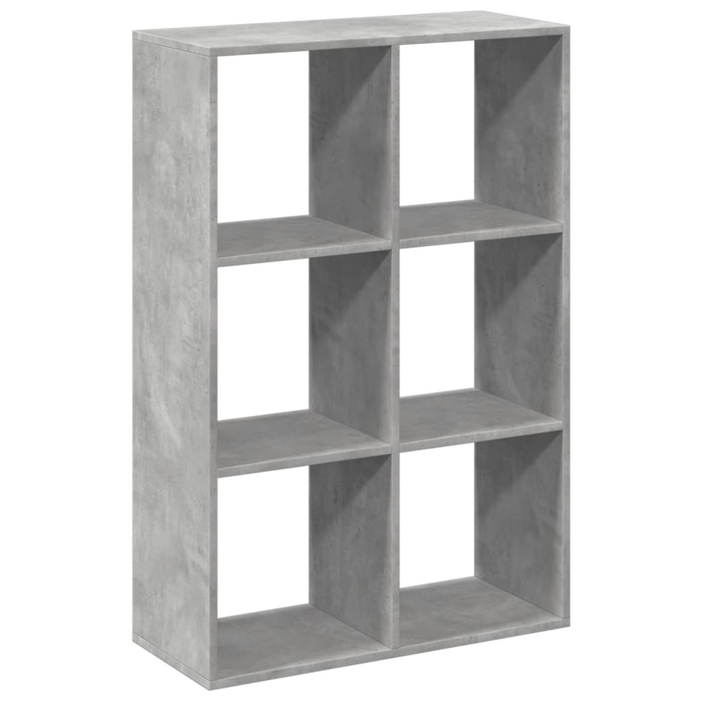 Romdeler bokhylle betonggrå 69,5x29x103,5 cm konstruert tre