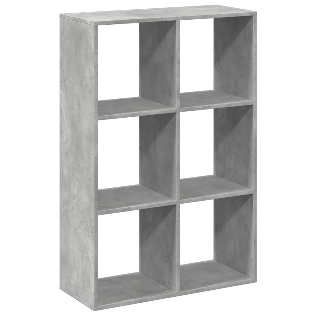 Romdeler bokhylle betonggrå 69,5x29x103,5 cm konstruert tre