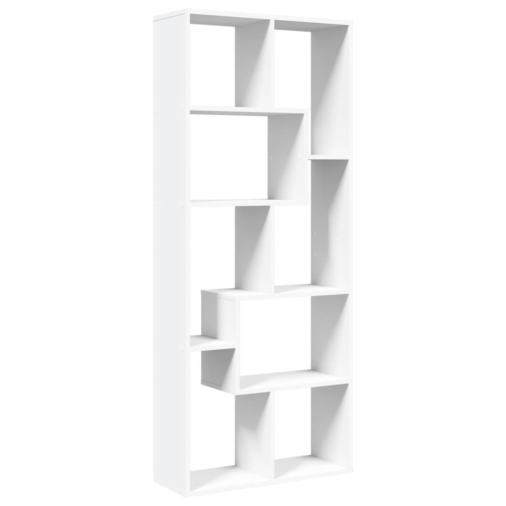 Romdeler bokhylle hvit 67x25x161,5 cm konstruert tre