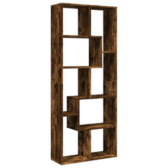 Romdeler bokhylle røkt eik 67x25x161,5 cm konstruert tre