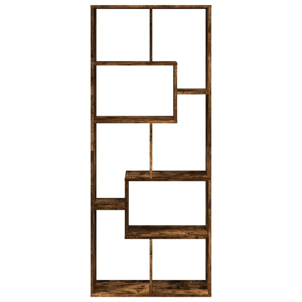 Romdeler bokhylle røkt eik 67x25x161,5 cm konstruert tre