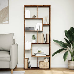 Romdeler bokhylle gammel tre 67x25x161,5 cm konstruert tre