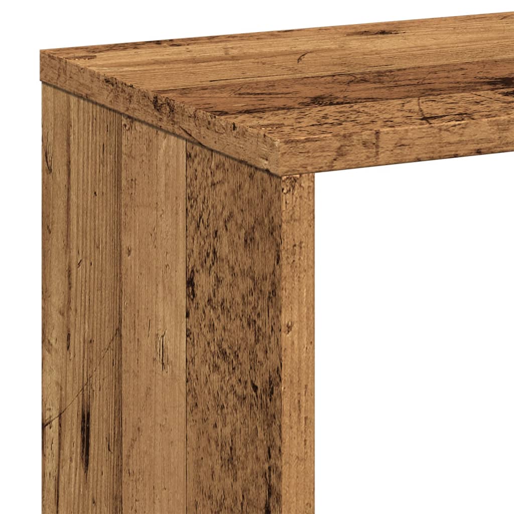 Romdeler bokhylle gammel tre 67x25x161,5 cm konstruert tre