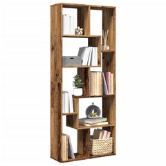 Romdeler bokhylle gammel tre 67x25x161,5 cm konstruert tre