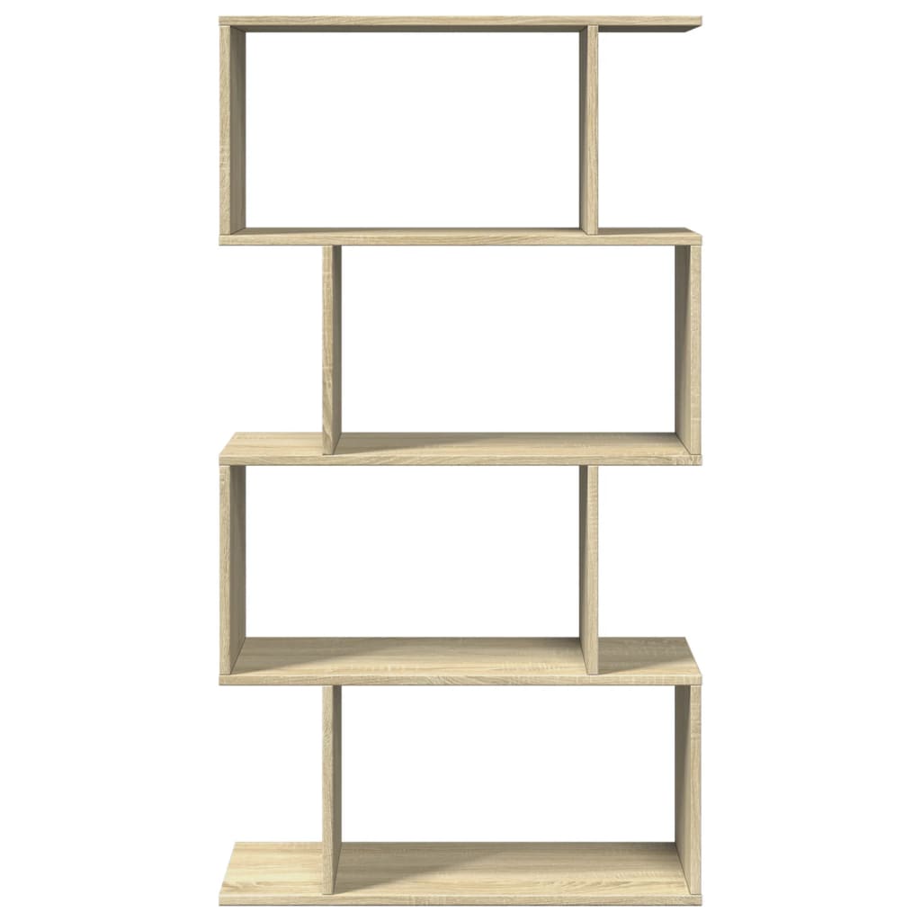 Romdeler bokhylle 4 lag sonoma eik 70x24x129 cm konstruert tre