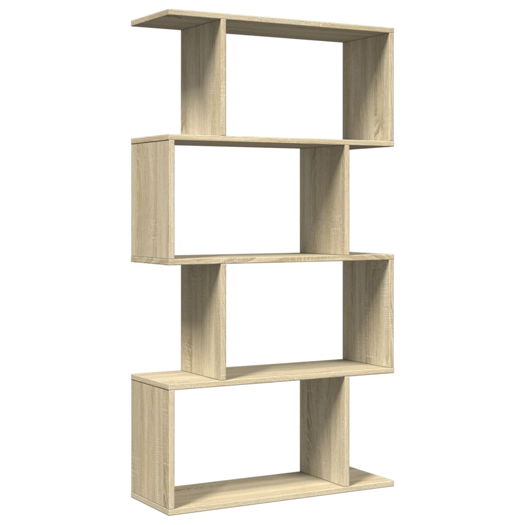 Romdeler bokhylle 4 lag sonoma eik 70x24x129 cm konstruert tre