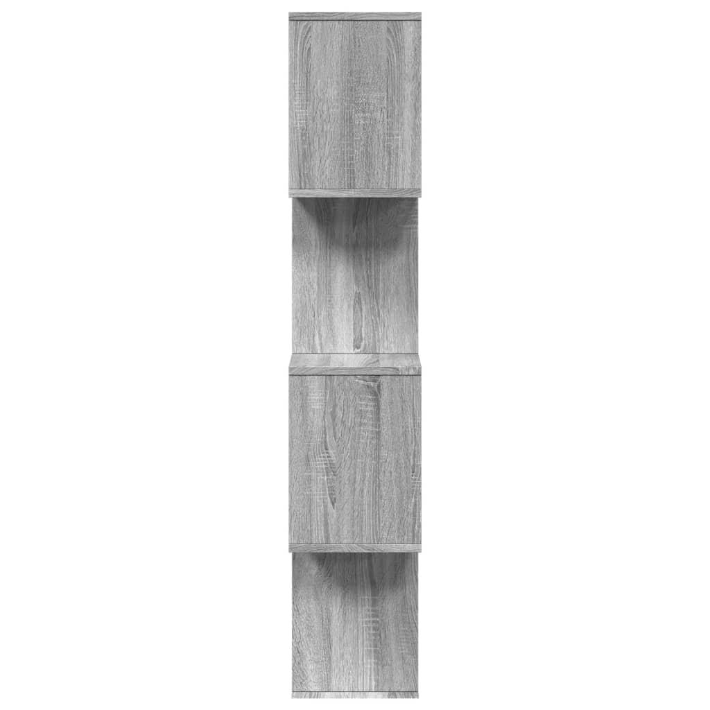Romdeler bokhylle 4 lag grå sonoma 70x24x129 cm konstruert tre