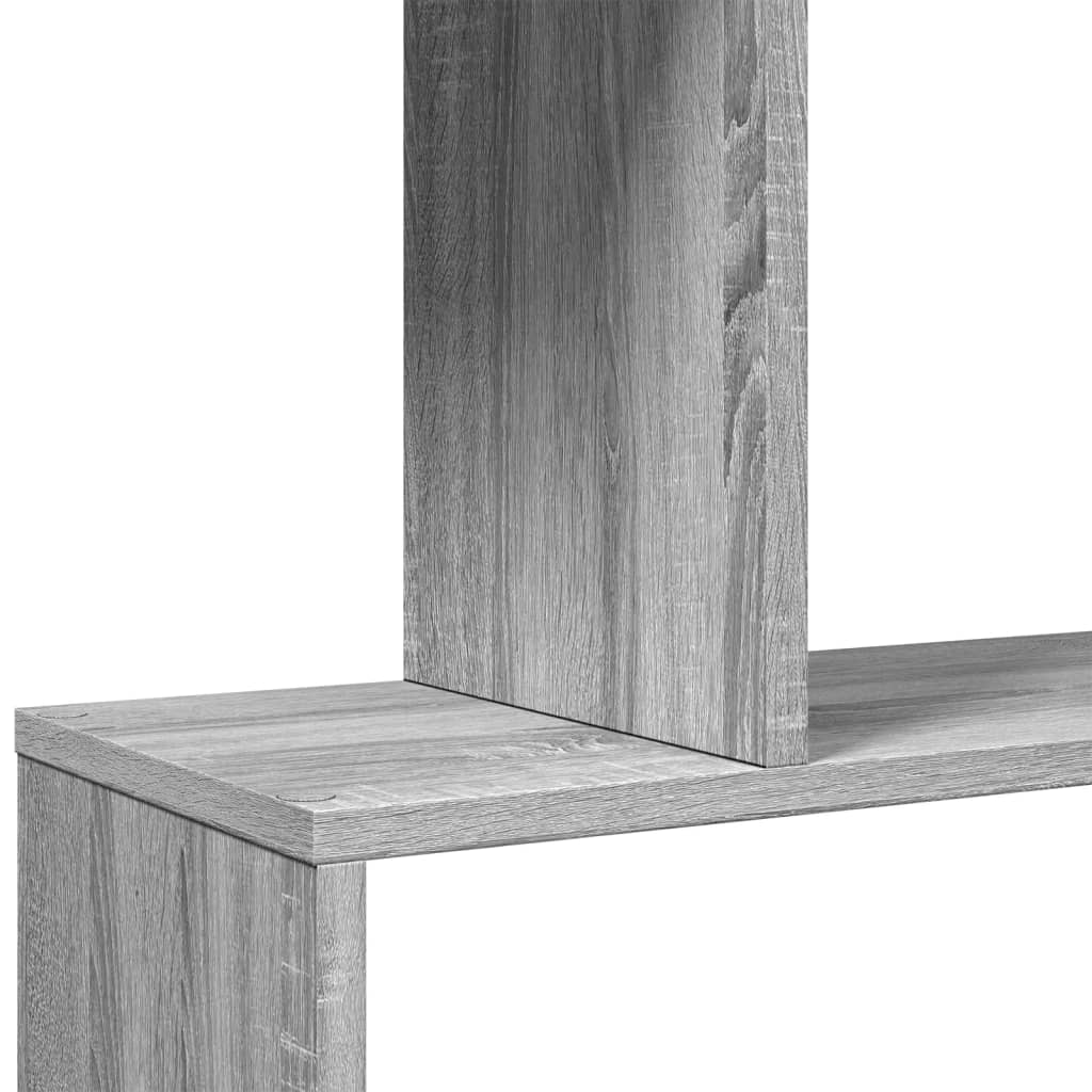Romdeler bokhylle 4 lag grå sonoma 70x24x129 cm konstruert tre