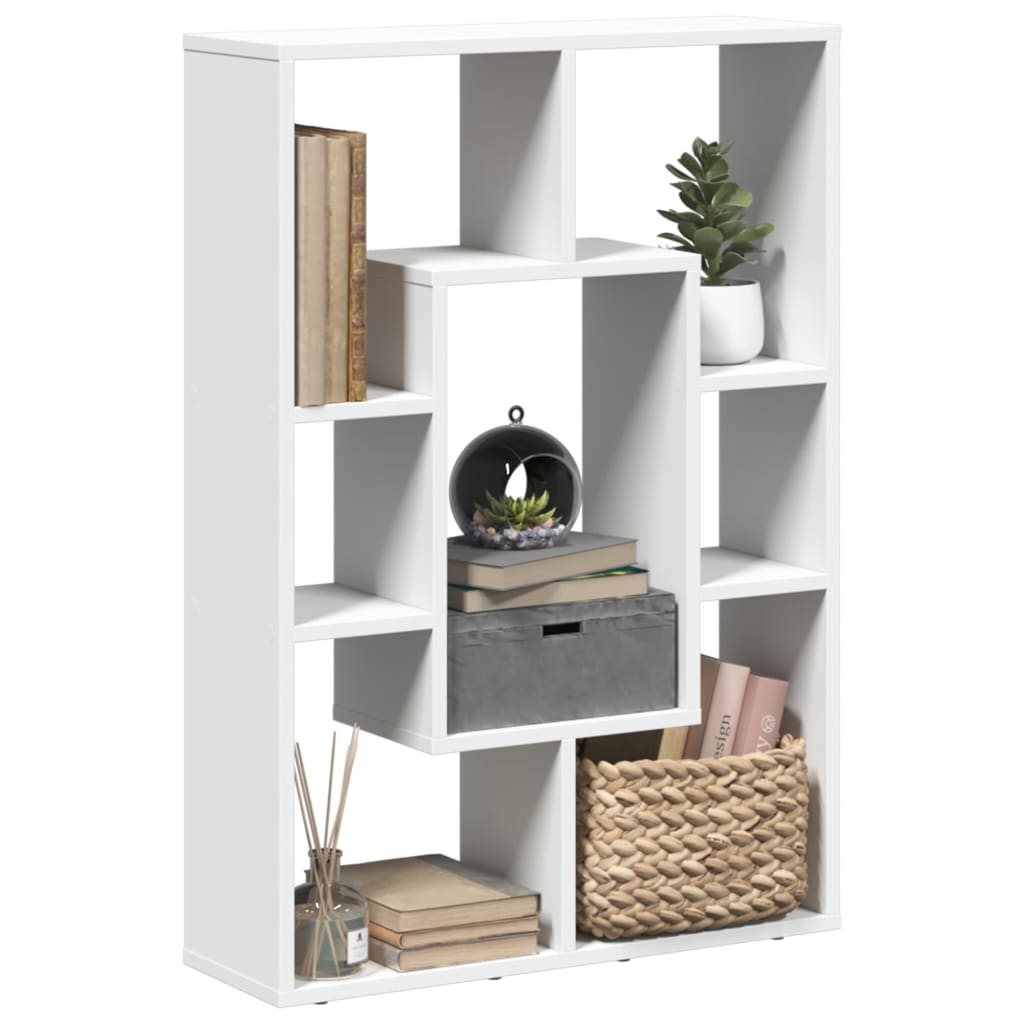 Bokhylle hvit 63x20x90 cm konstruert tre
