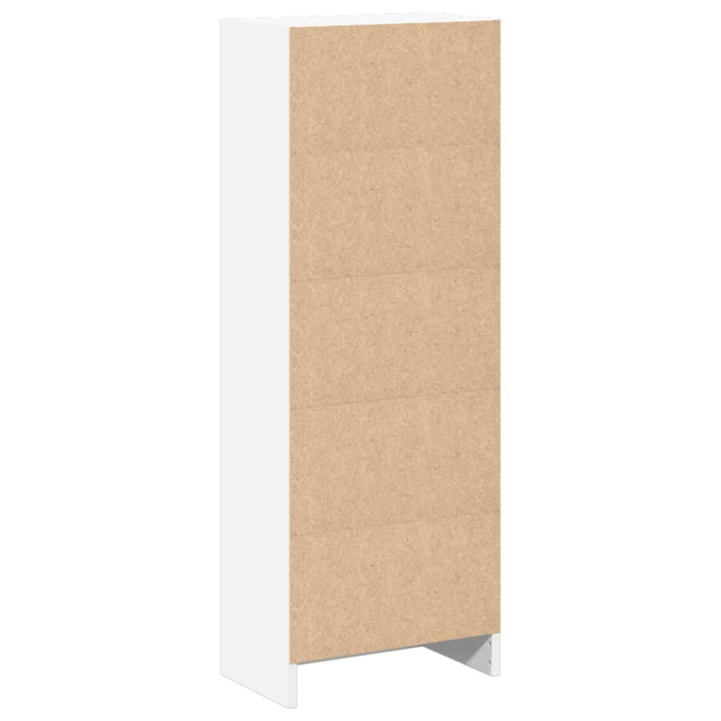 Bokhylle hvit 40x24x109 cm konstruert tre