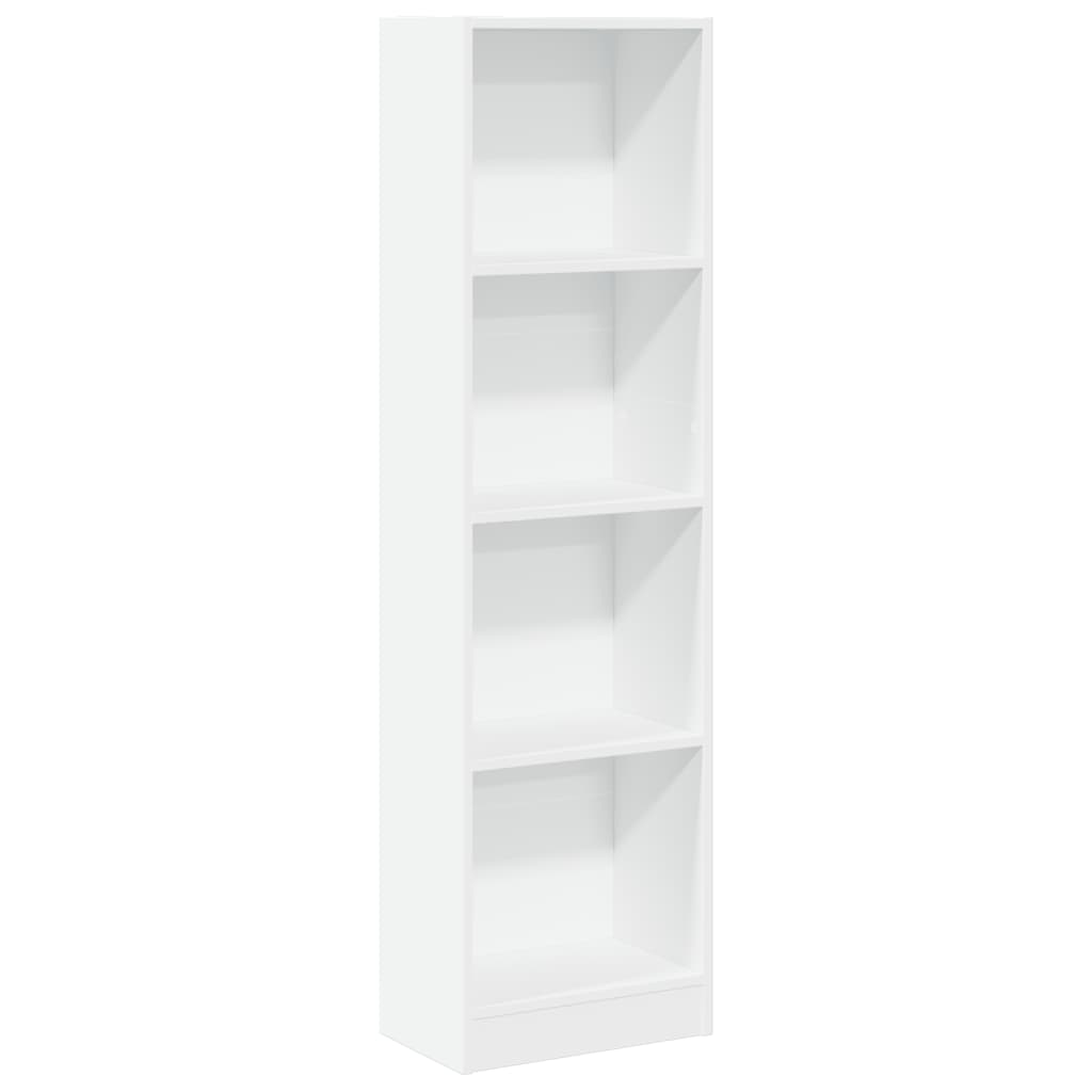 Bokhylle hvit 40x24x143 cm konstruert tre