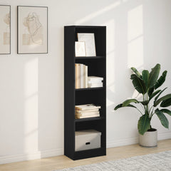 Bokhylle svart 40x24x143 cm konstruert tre