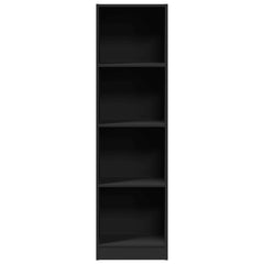 Bokhylle svart 40x24x143 cm konstruert tre