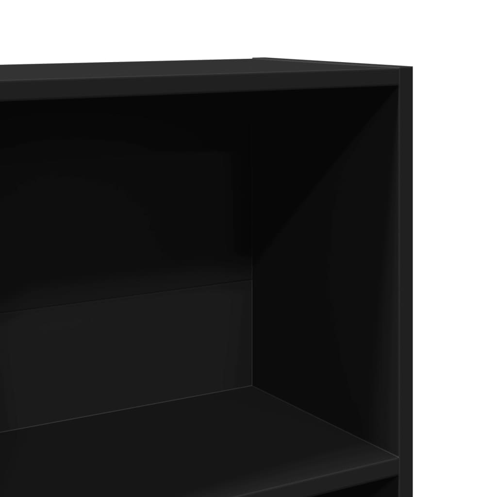 Bokhylle svart 40x24x143 cm konstruert tre