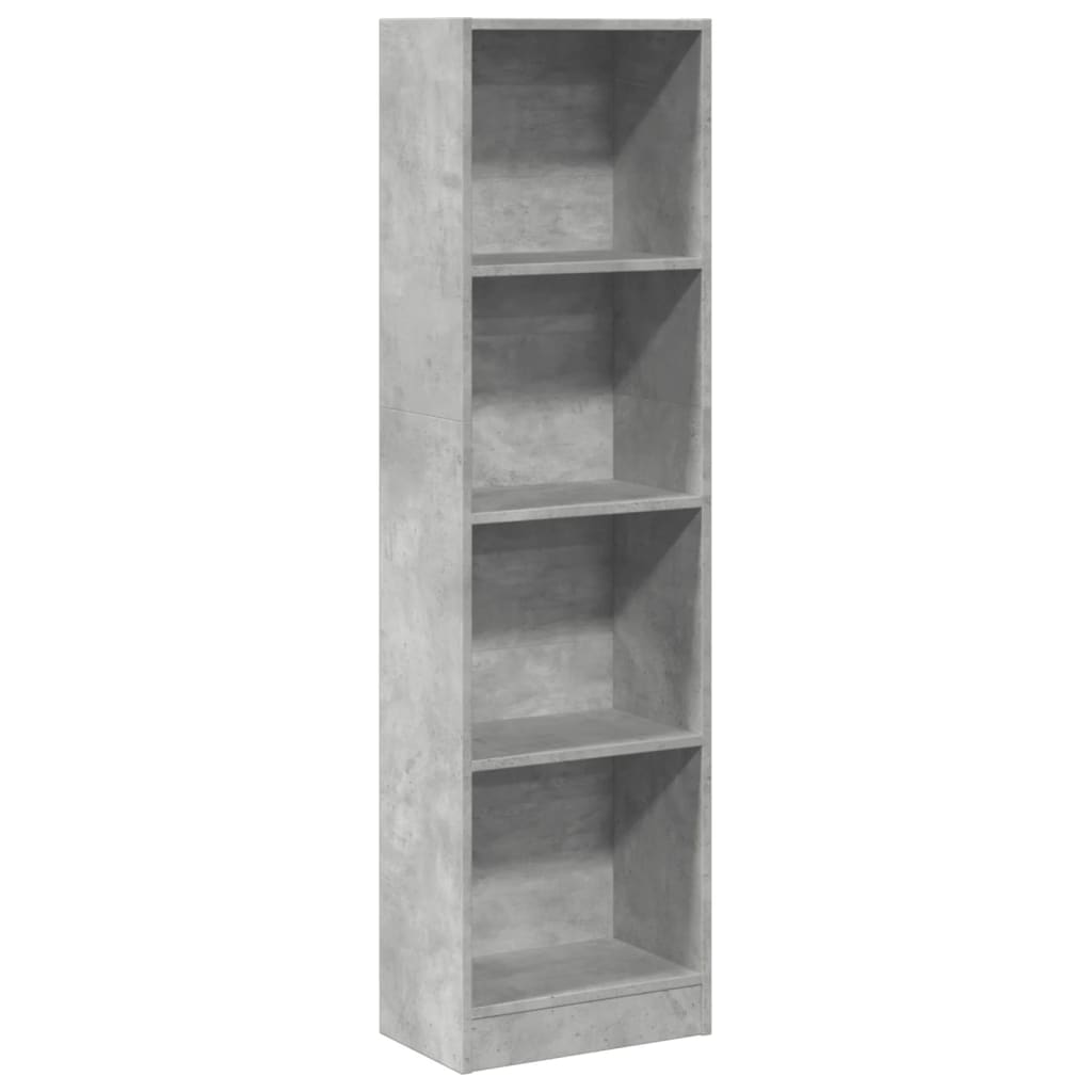 Bokhylle betonggrå 40x24x143 cm konstruert tre