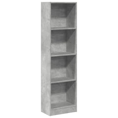 Bokhylle betonggrå 40x24x143 cm konstruert tre