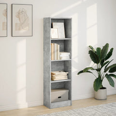 Bokhylle betonggrå 40x24x143 cm konstruert tre