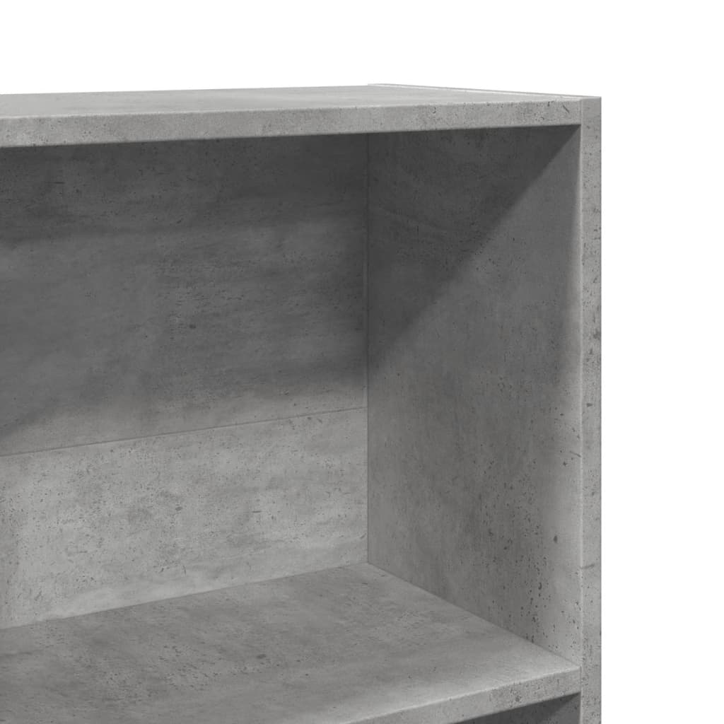 Bokhylle betonggrå 40x24x143 cm konstruert tre