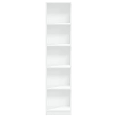 Bokhylle hvit 40x24x176 cm konstruert tre