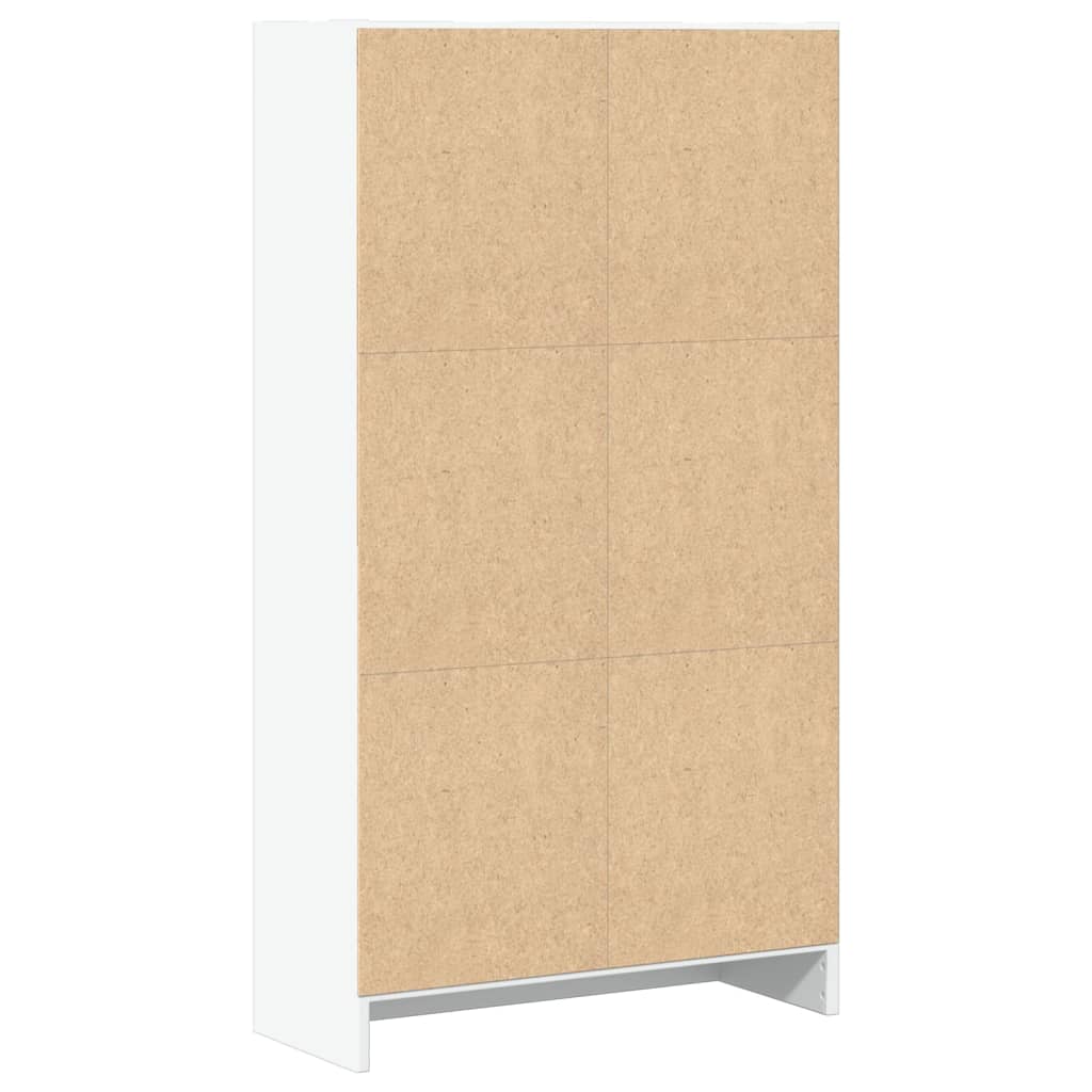 Bokhylle hvit 60x24x109 cm konstruert tre