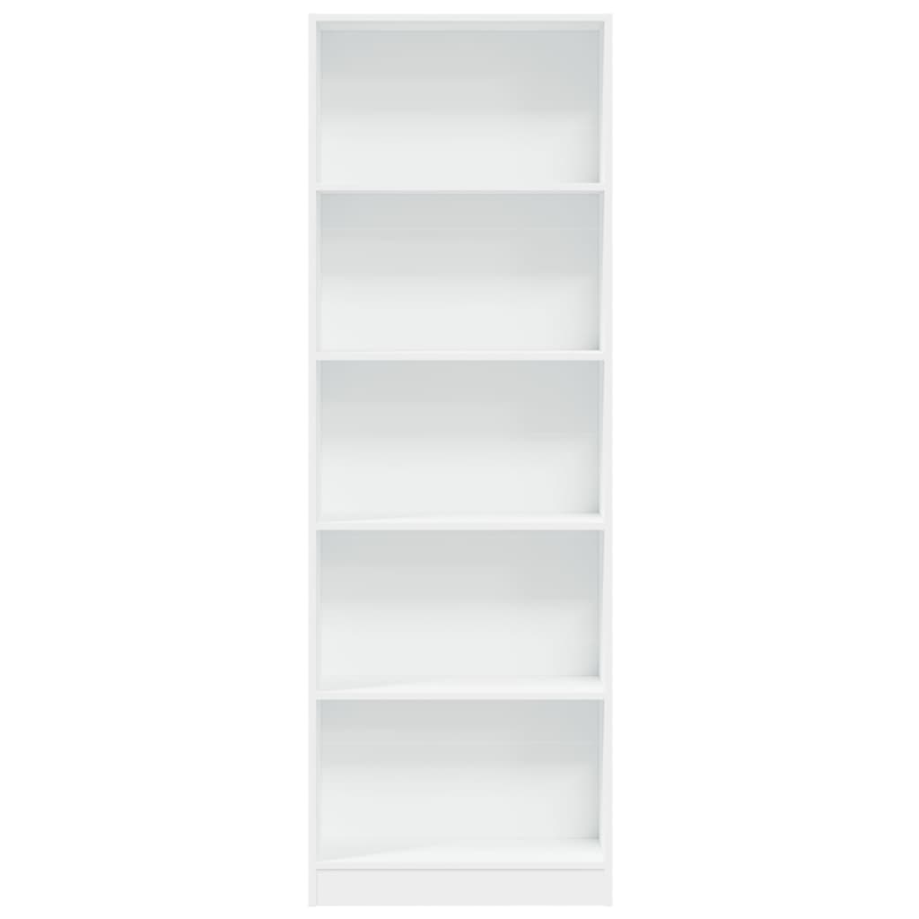 Bokhylle hvit 60x24x176 cm konstruert tre