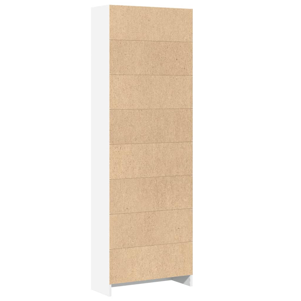 Bokhylle hvit 60x24x176 cm konstruert tre