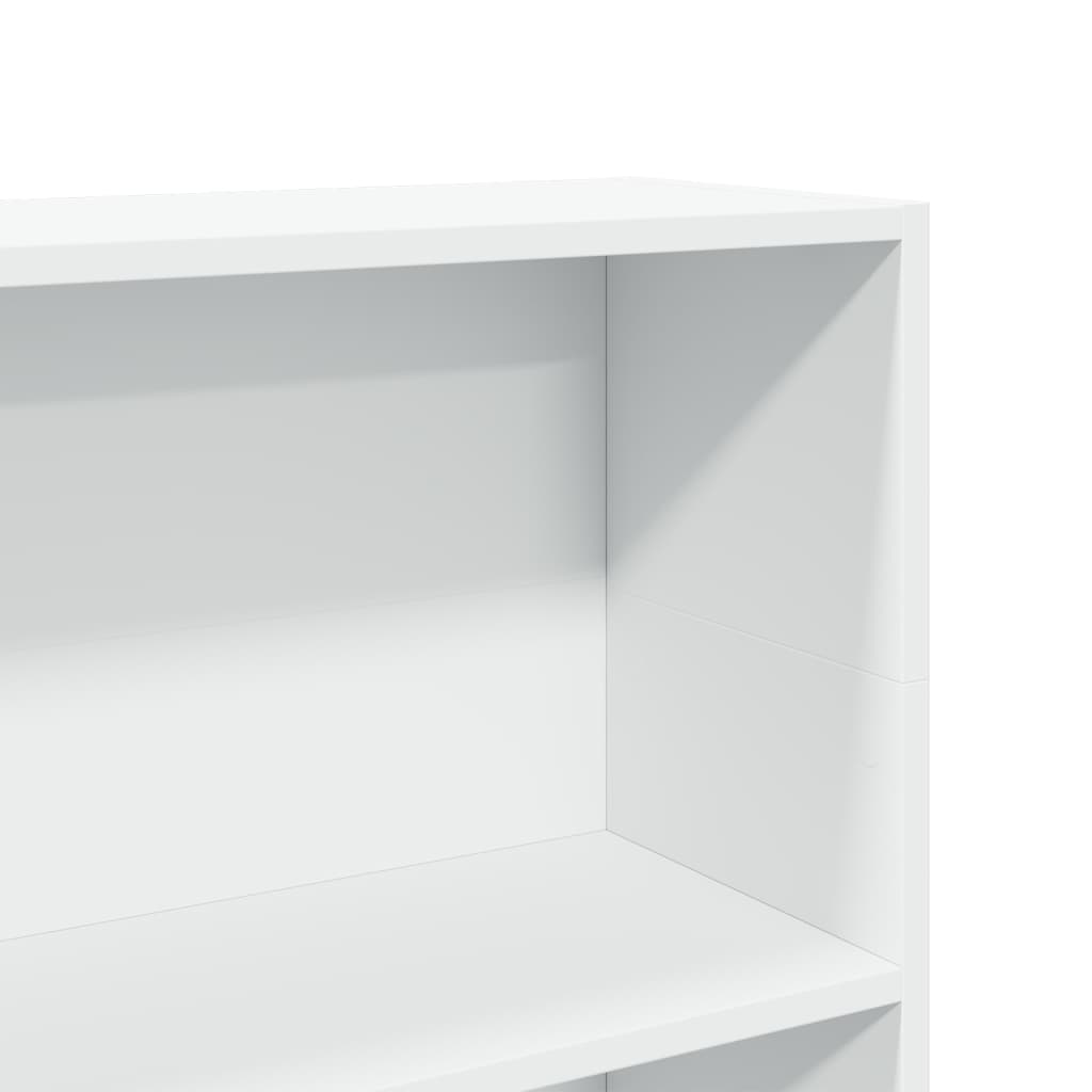 Bokhylle hvit 80x24x109 cm konstruert tre