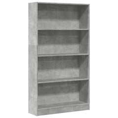 Bokhylle betonggrå 80x24x143 cm konstruert tre