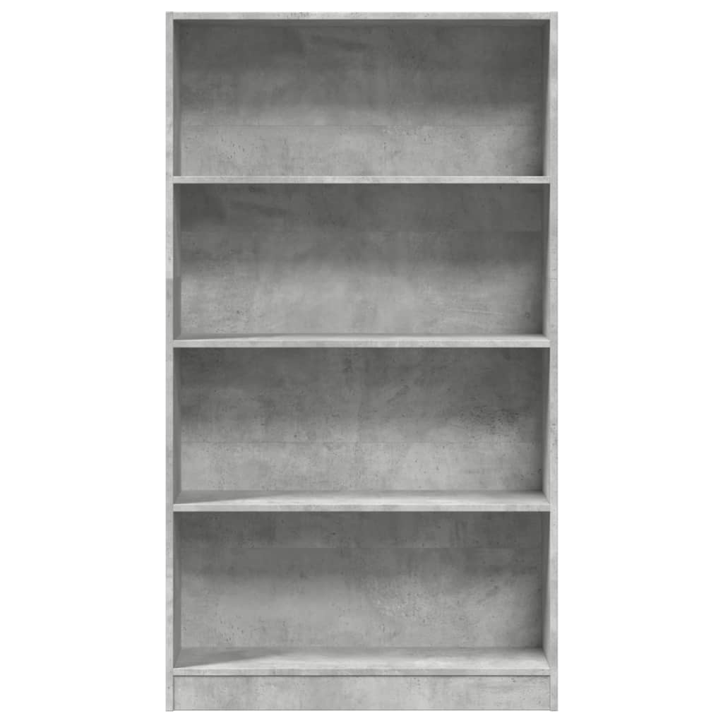 Bokhylle betonggrå 80x24x143 cm konstruert tre