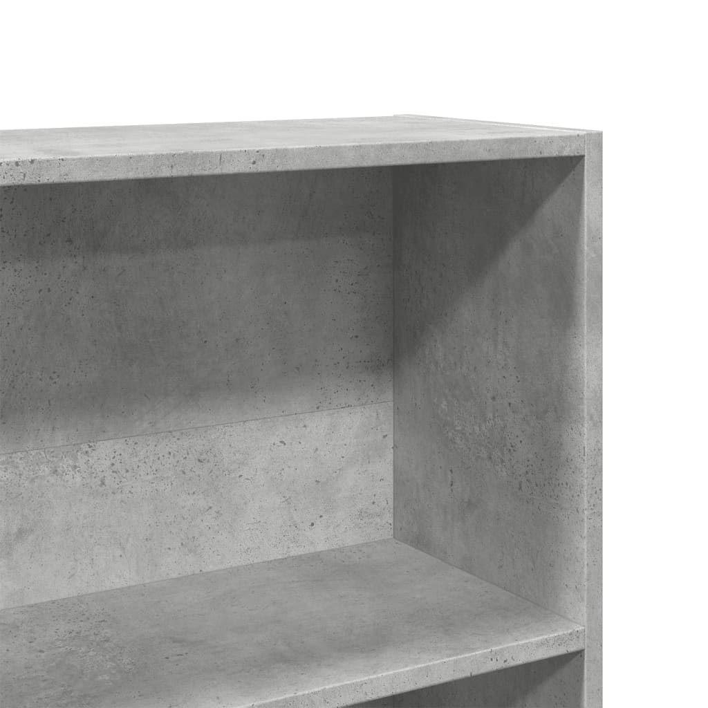 Bokhylle betonggrå 80x24x143 cm konstruert tre
