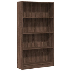 Bokhylle brun eik 80x24x143 cm konstruert tre