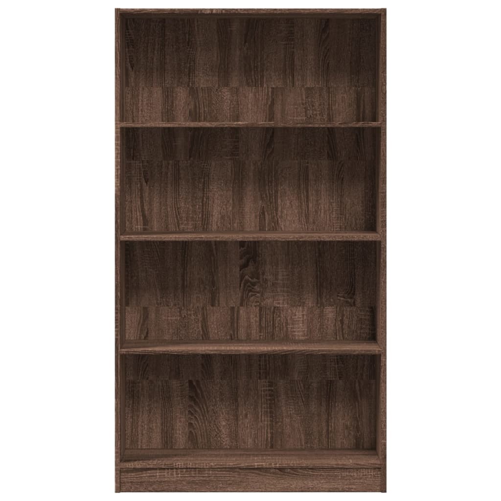 Bokhylle brun eik 80x24x143 cm konstruert tre