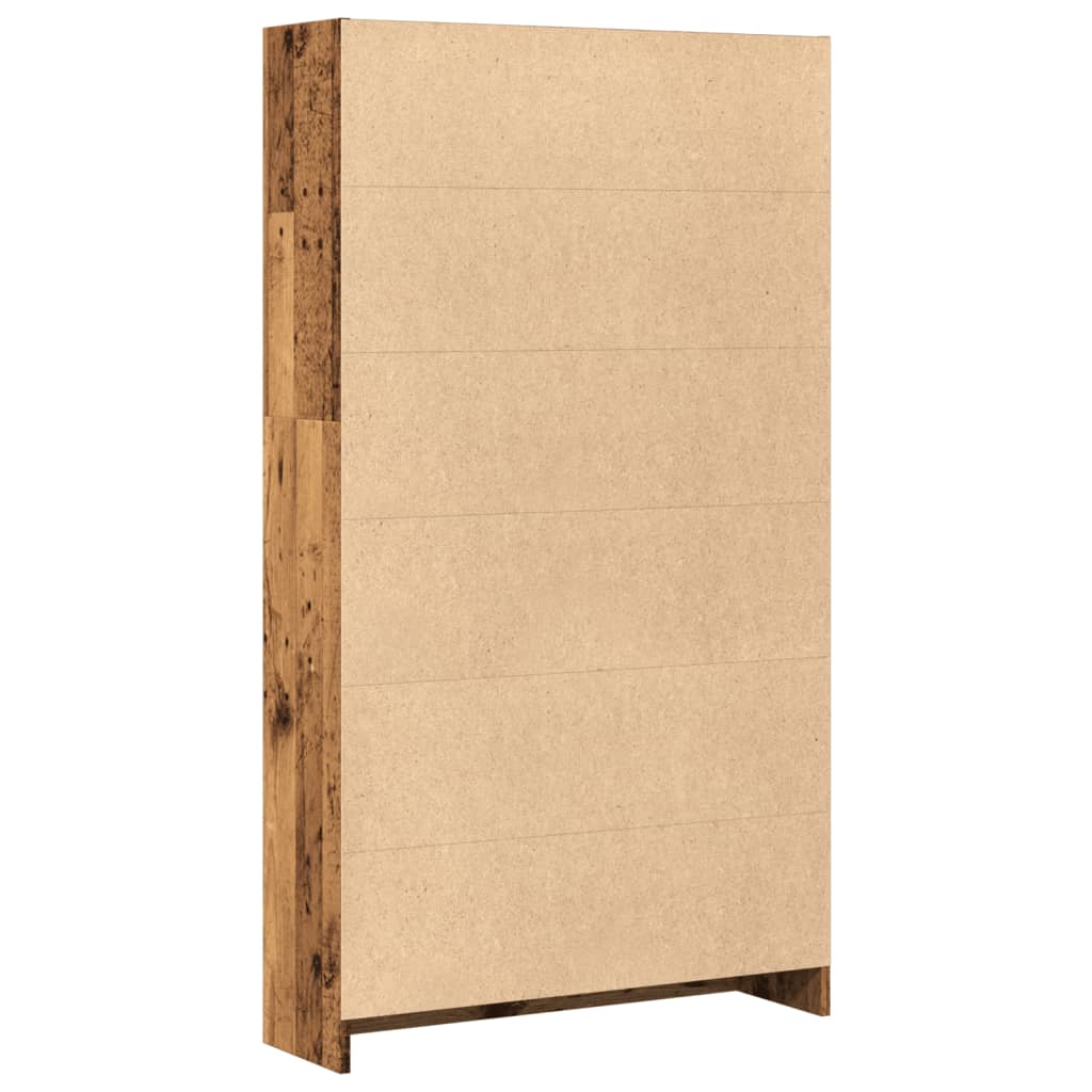 Bokhylle gammelt tre 80x24x143 cm konstruert tre