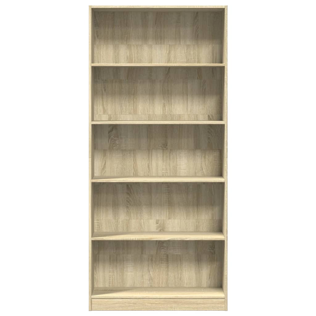 Bokhylle sonoma eik 80x24x176 cm konstruert tre