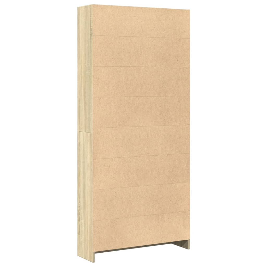 Bokhylle sonoma eik 80x24x176 cm konstruert tre