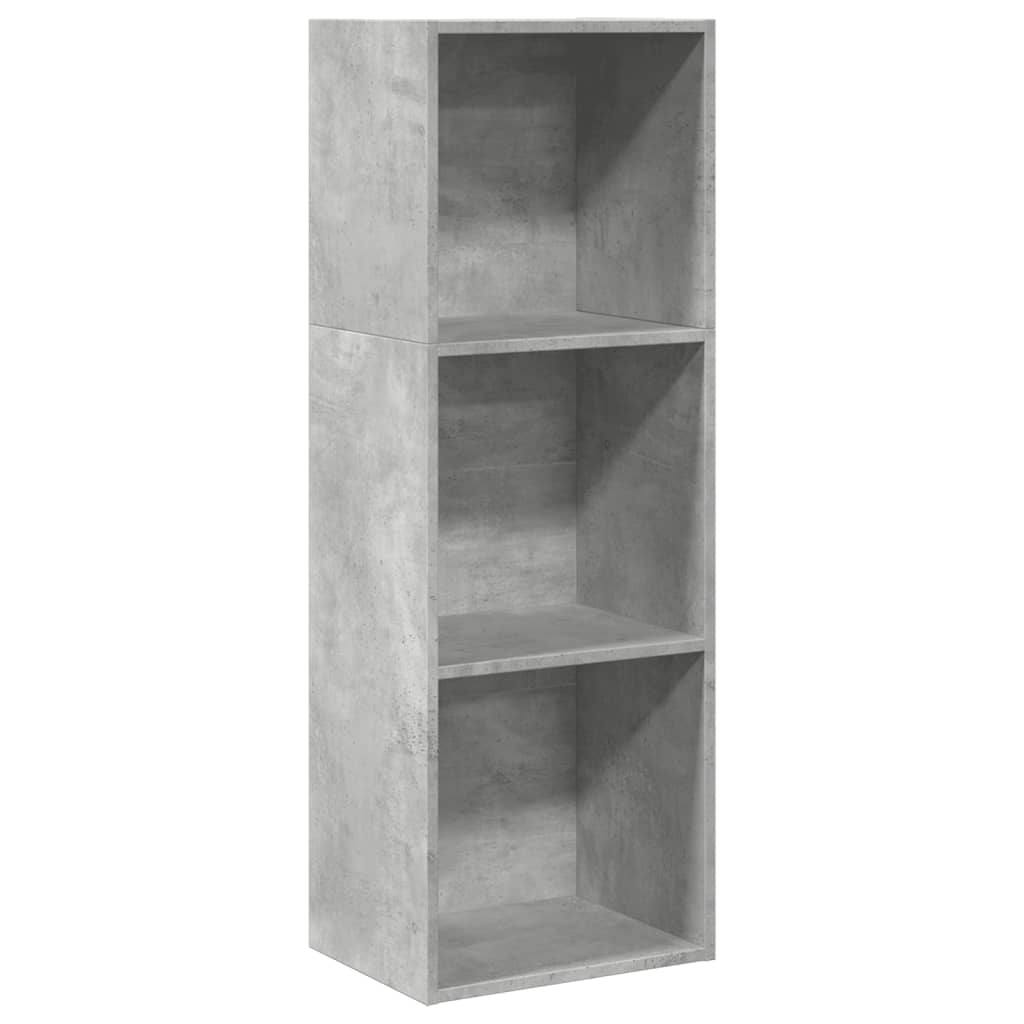 Bokhylle betonggrå 40x30x114 cm konstruert tre