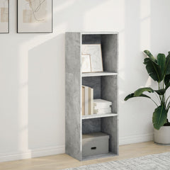 Bokhylle betonggrå 40x30x114 cm konstruert tre