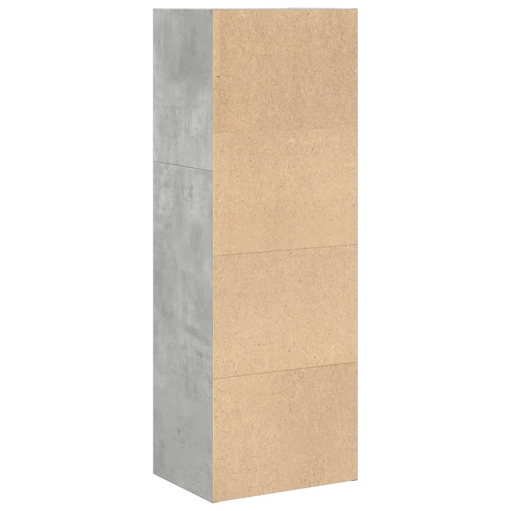 Bokhylle betonggrå 40x30x114 cm konstruert tre