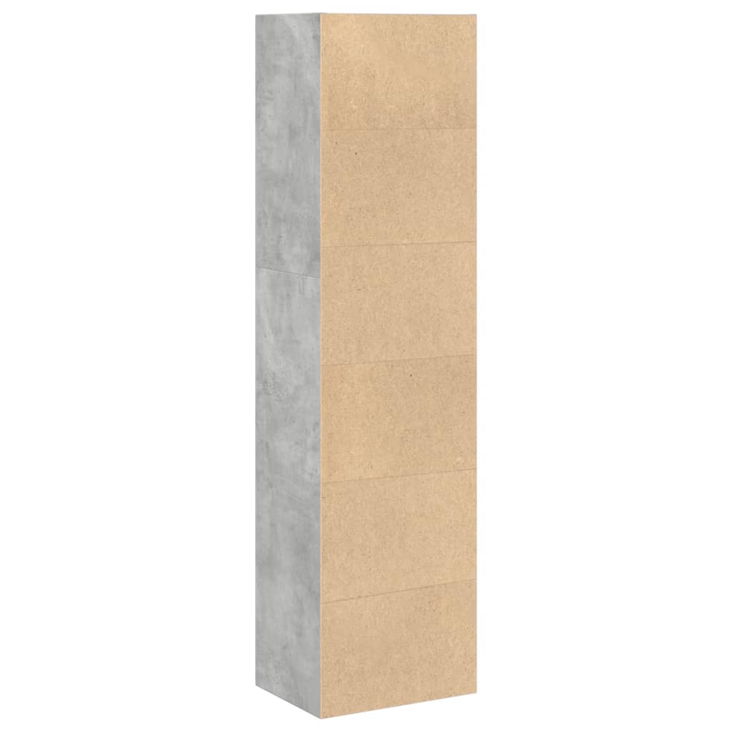 Bokhylle betonggrå 40x30x152 cm konstruert tre