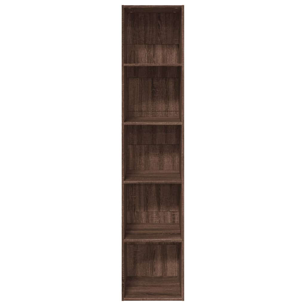 Bokhylle brun eik 40x30x189 cm konstruert tre