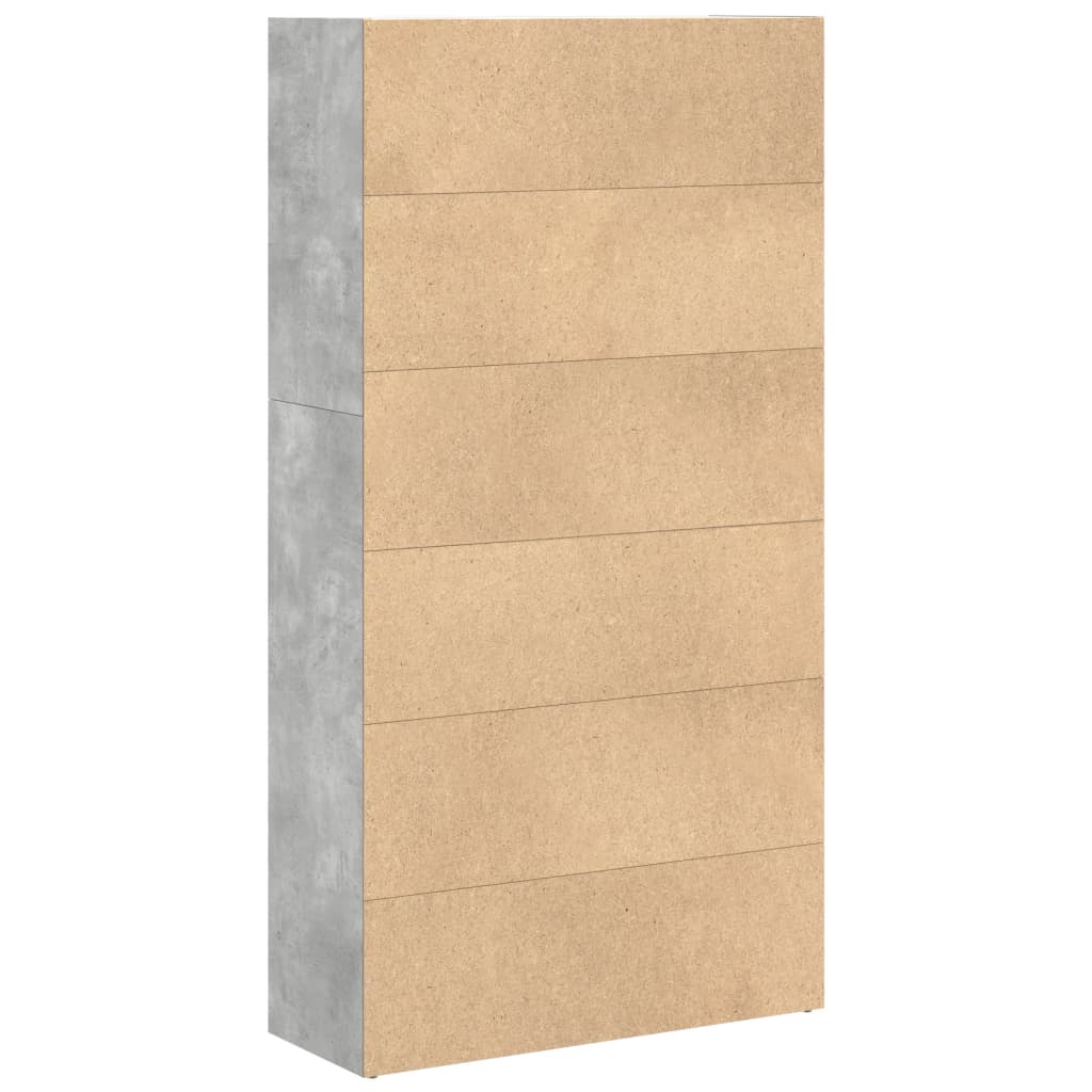 Bokhylle betonggrå 80x30x152 cm konstruert tre
