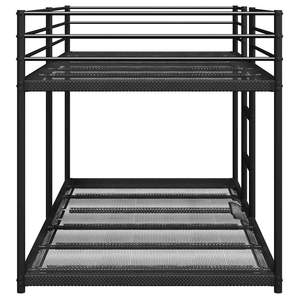 Køyeseng uten madrass svart 80x200 cm stål