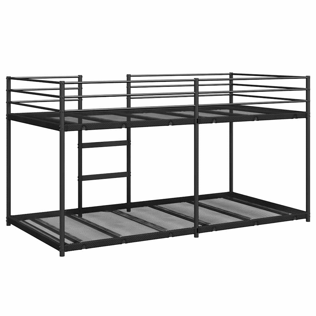Køyeseng uten madrass svart 90x200 cm stål