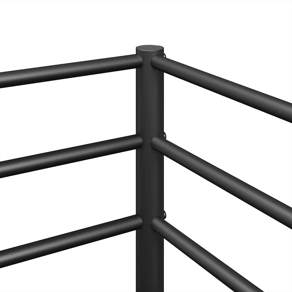 Køyeseng uten madrass svart 90x200 cm stål