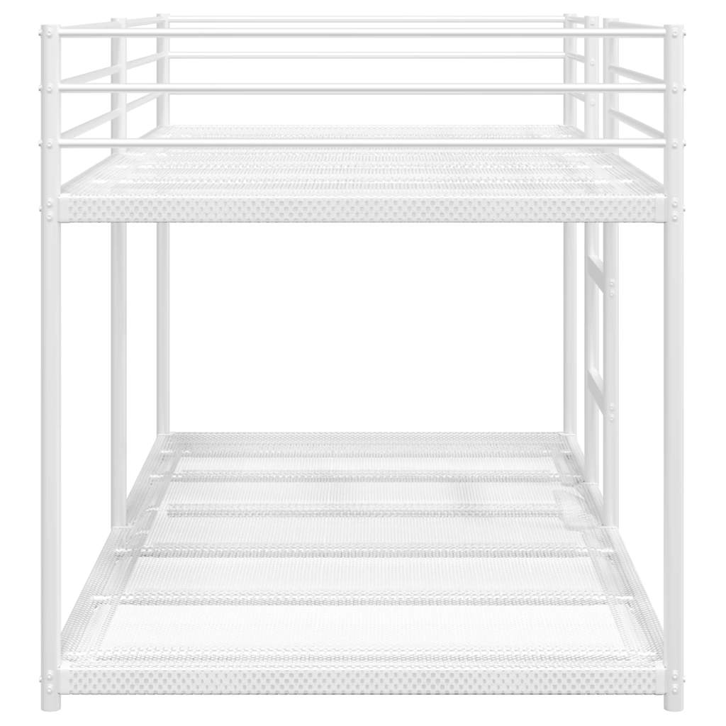 Køyeseng uten madrass hvit 90x200 cm stål
