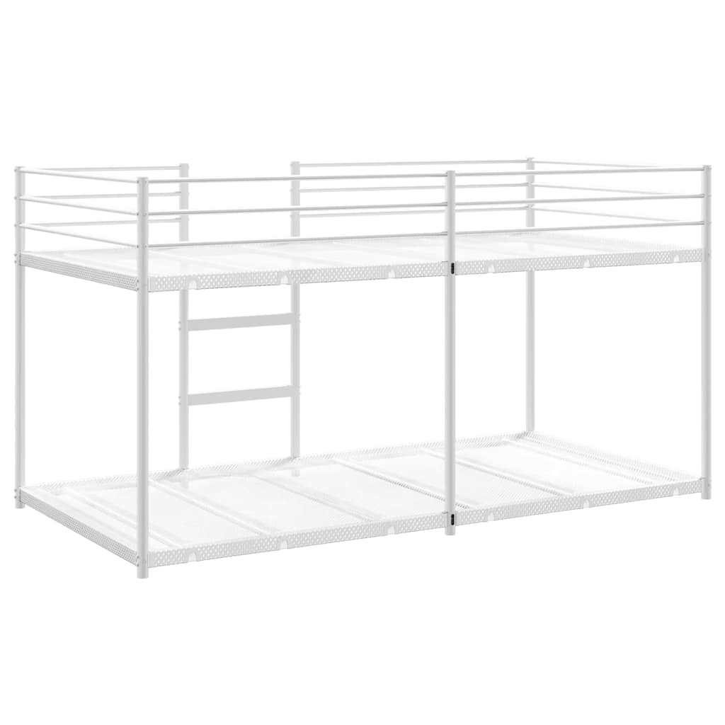 Køyeseng uten madrass hvit 90x200 cm stål
