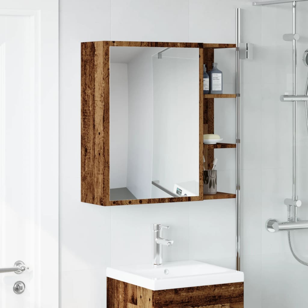 Speilskap til baderom gammelt tre 62,5x20,5x64cm konstruert tre