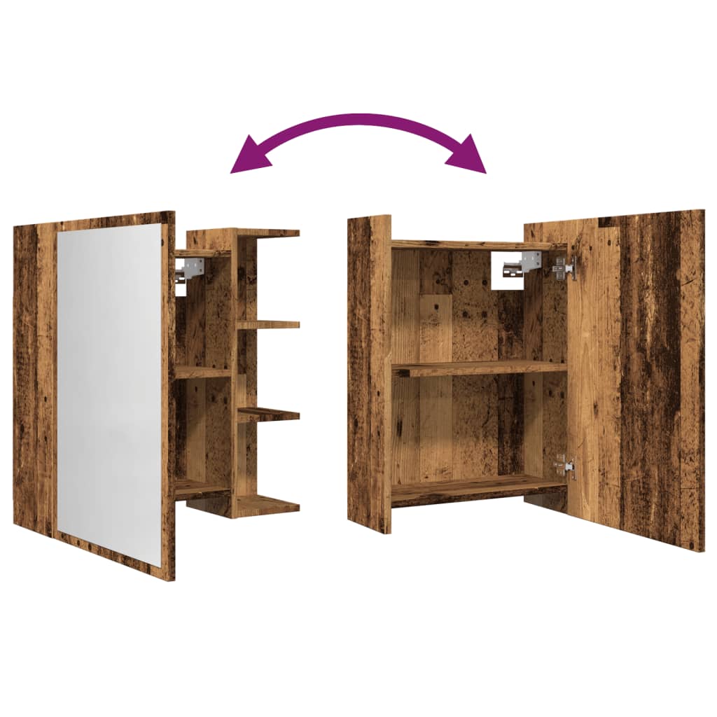 Speilskap til baderom gammelt tre 62,5x20,5x64cm konstruert tre