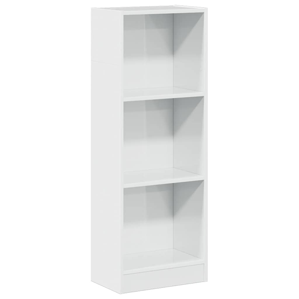 Bokhylle høyglans hvit 40x24x109 cm konstruert tre