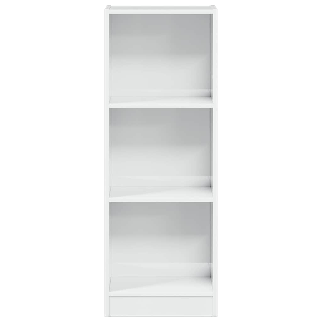 Bokhylle høyglans hvit 40x24x109 cm konstruert tre